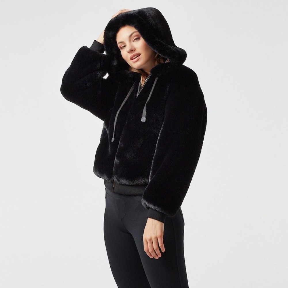 Blanc Noir Faux Fur Bomber